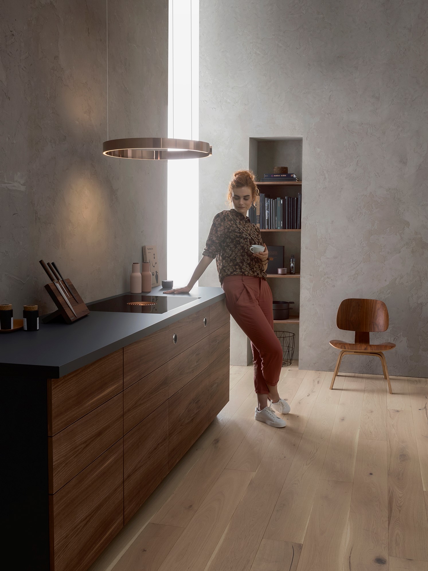Bora Classic integriert in elegante Holzküche
